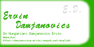 ervin damjanovics business card